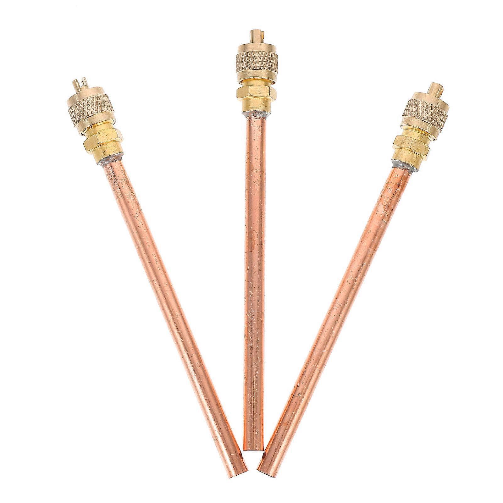 3pcs Long Refrigeration Access Valves for Air Conditioner Charging and Efficient HVAC System Maintenance