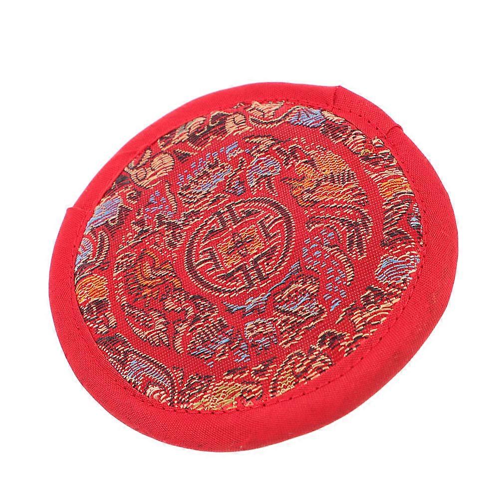 Hemoton Religious Sound Bowl 1 Set Rounded Cushion Buddha Sound Bowl Rounded Mat Decor