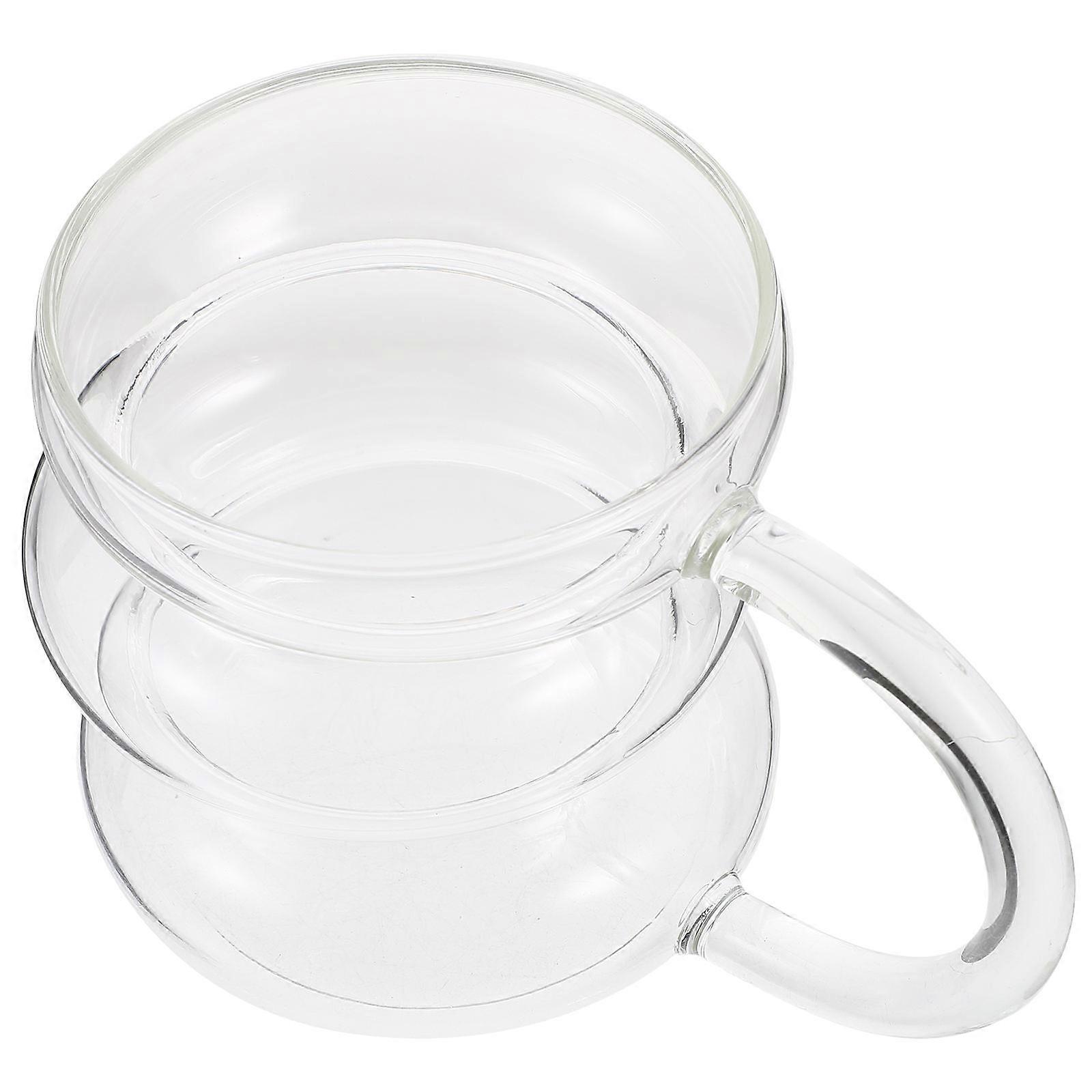 Creative Clear Glass Cup Ideal For KTV Restaurant With Ripple Pattern Handle 1Set