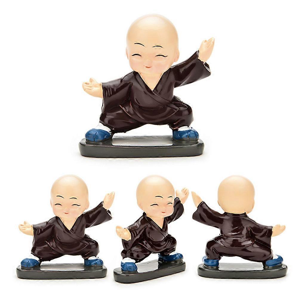 زخارف السيارات 4 قطع شخصية الراهب ديكور المنزل لون متنوع النمط الصيني التقليدي ديكور مكتب البند