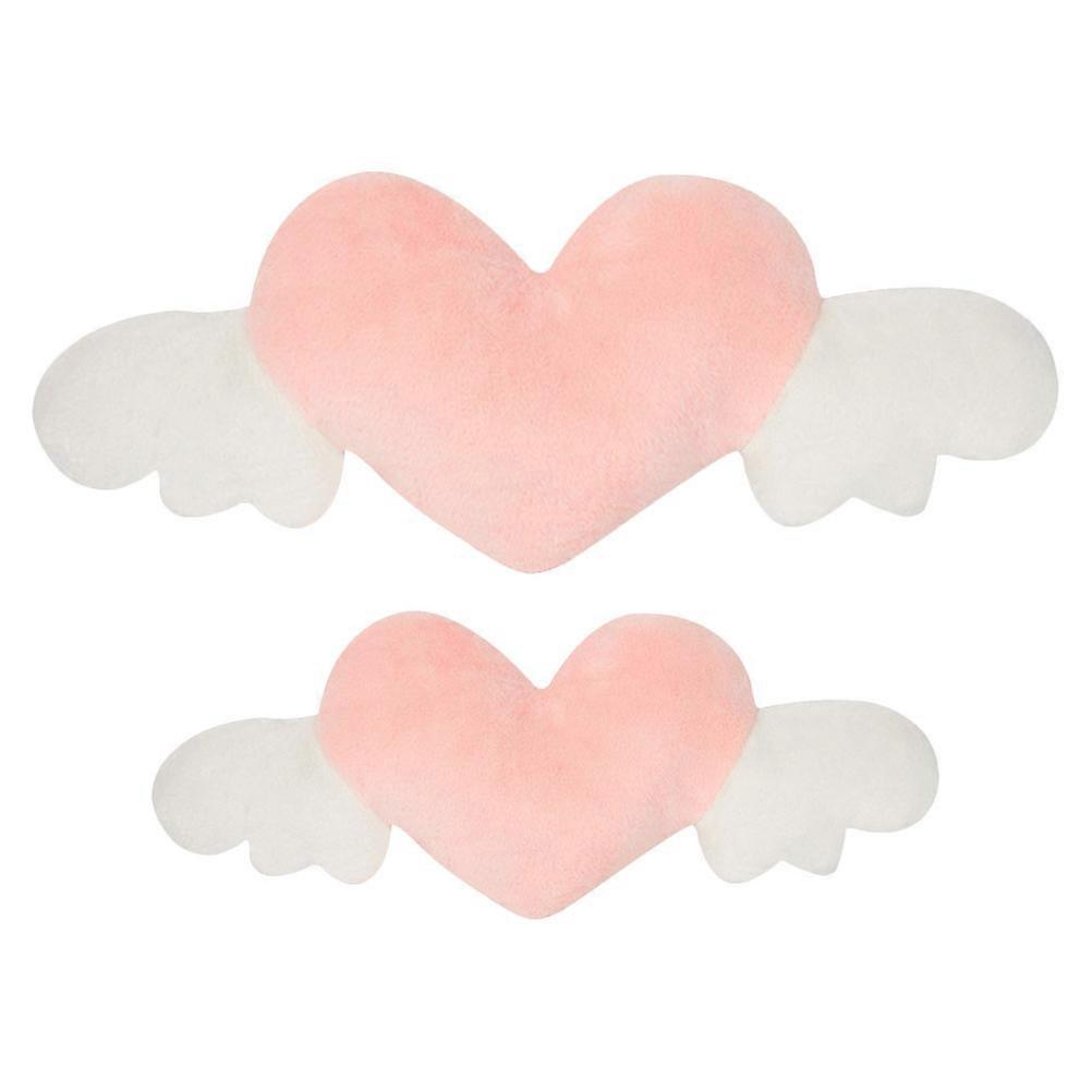Heart Shaped Car Headrest Lumbar Pillow Set Cute Wing Design for Neck and Support During Long Drives