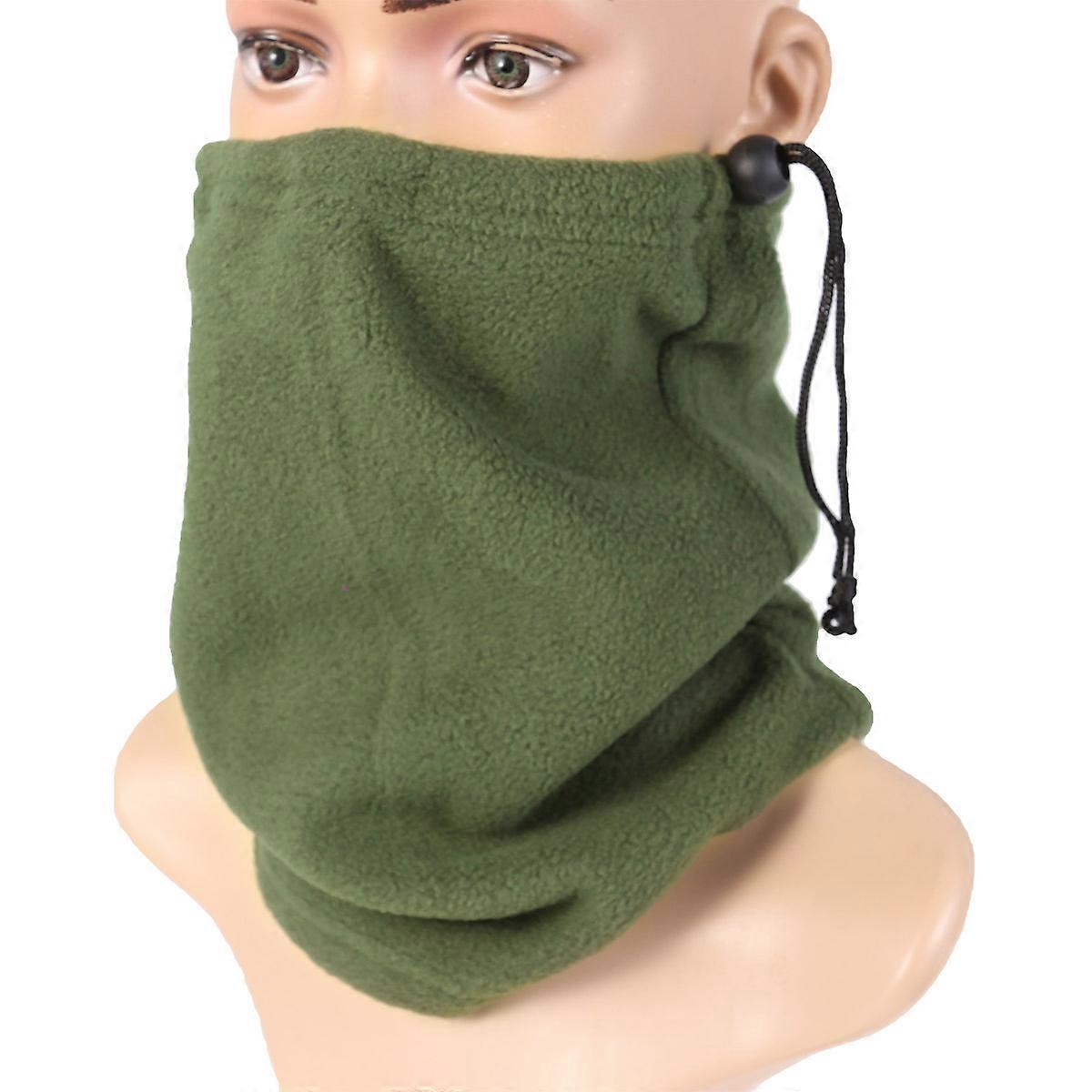 Thick Neck Warmer Multi-Functional Use Face Mask For Outdoor Enthusiasts In Green Color 1Pcs