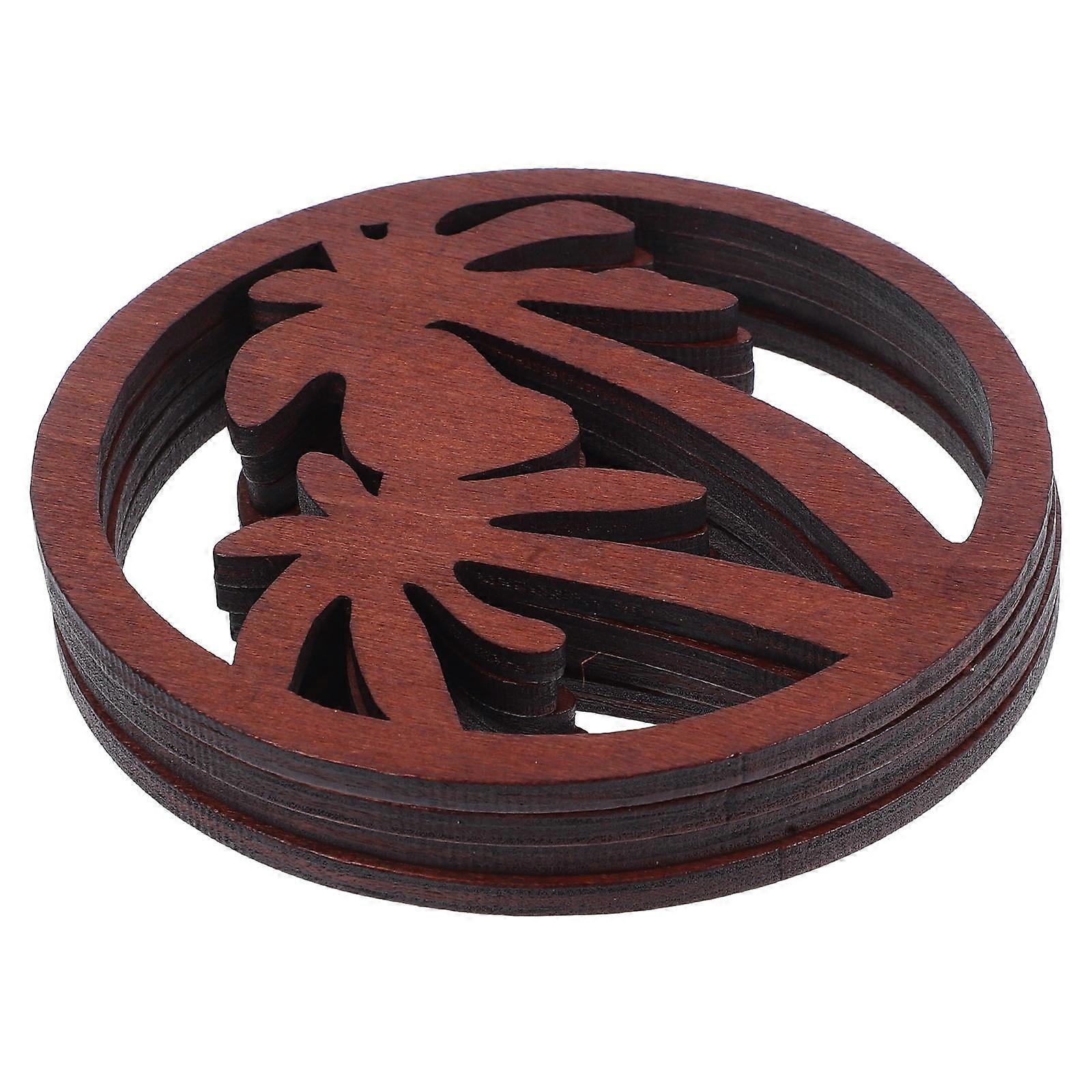 Rustic Wooden Tree Coasters for Home with Strong Heat Resistant and Nonslip Design Coffee Pieces