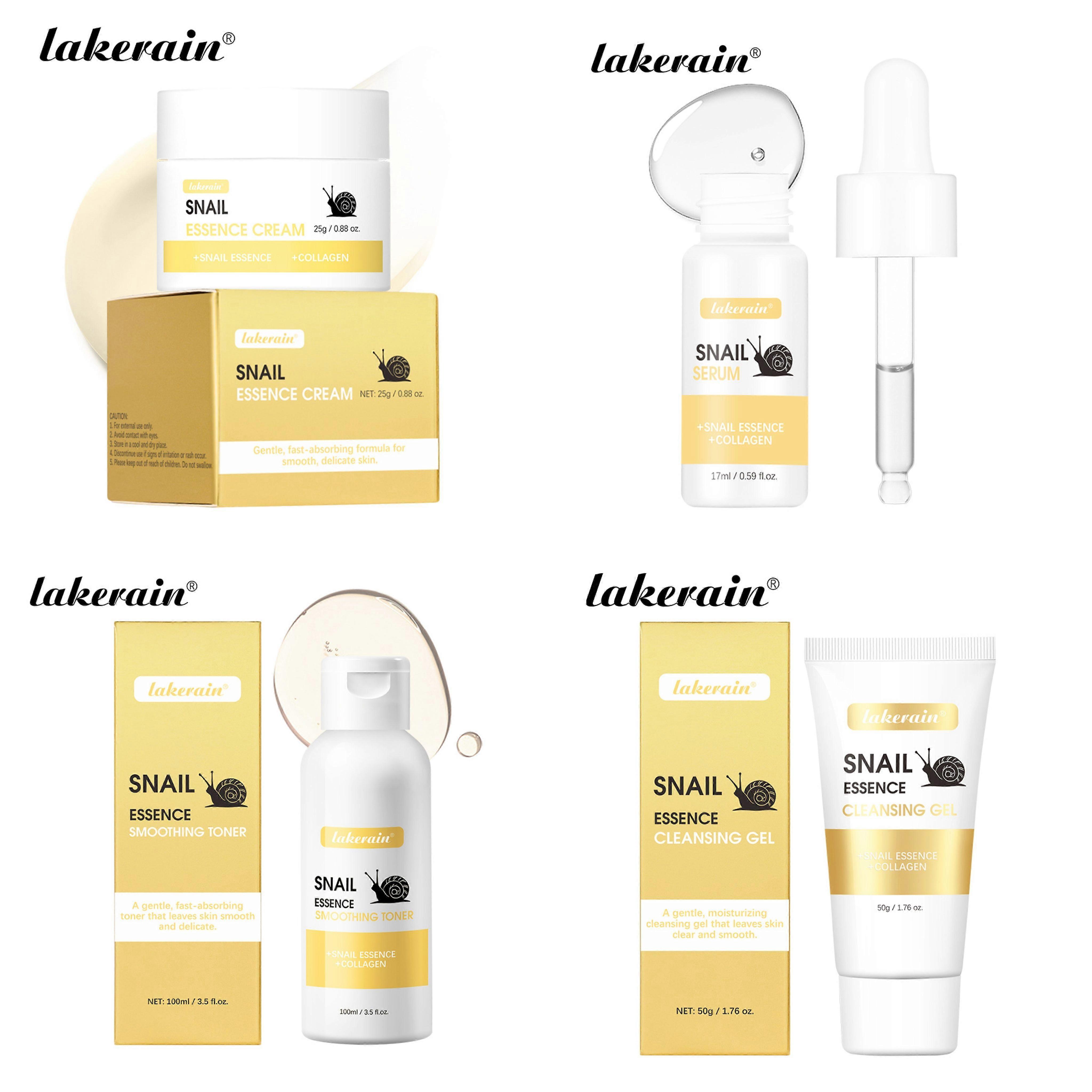 Snail Essence Skin Care Set - Skin Care Kit Moisturizing & Firming - with Cleansing Gel, Toner, Serum, Essence Cream
