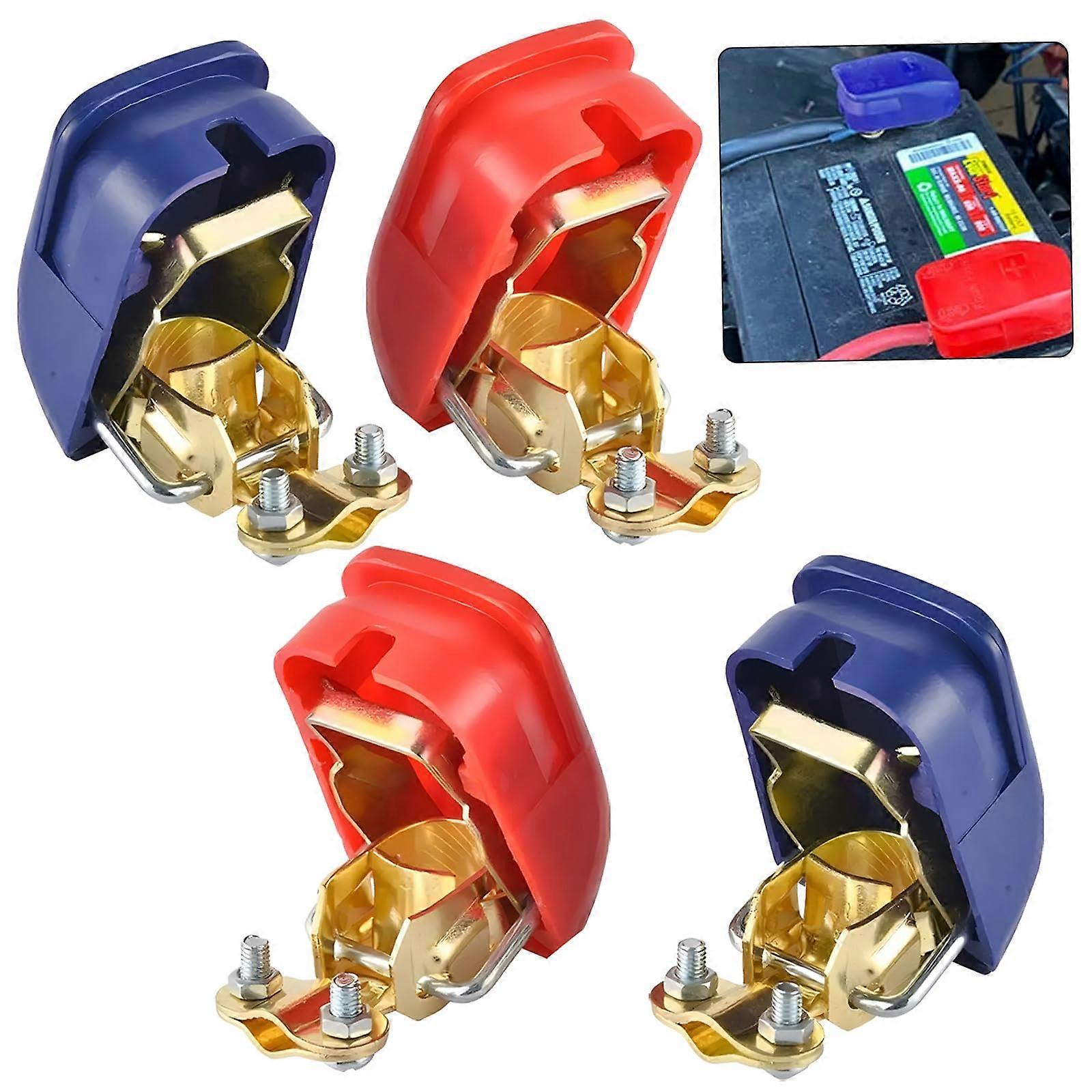 Car Battery Terminal Clamps, 12V Quick Release Pole Terminals, Set for Boat Car Truck, Red and Blue