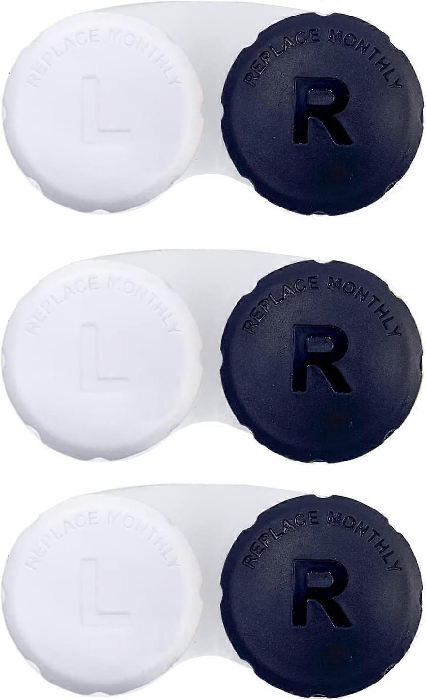 3 pack Contact Lens Case for Travel, Daliy Use-Black