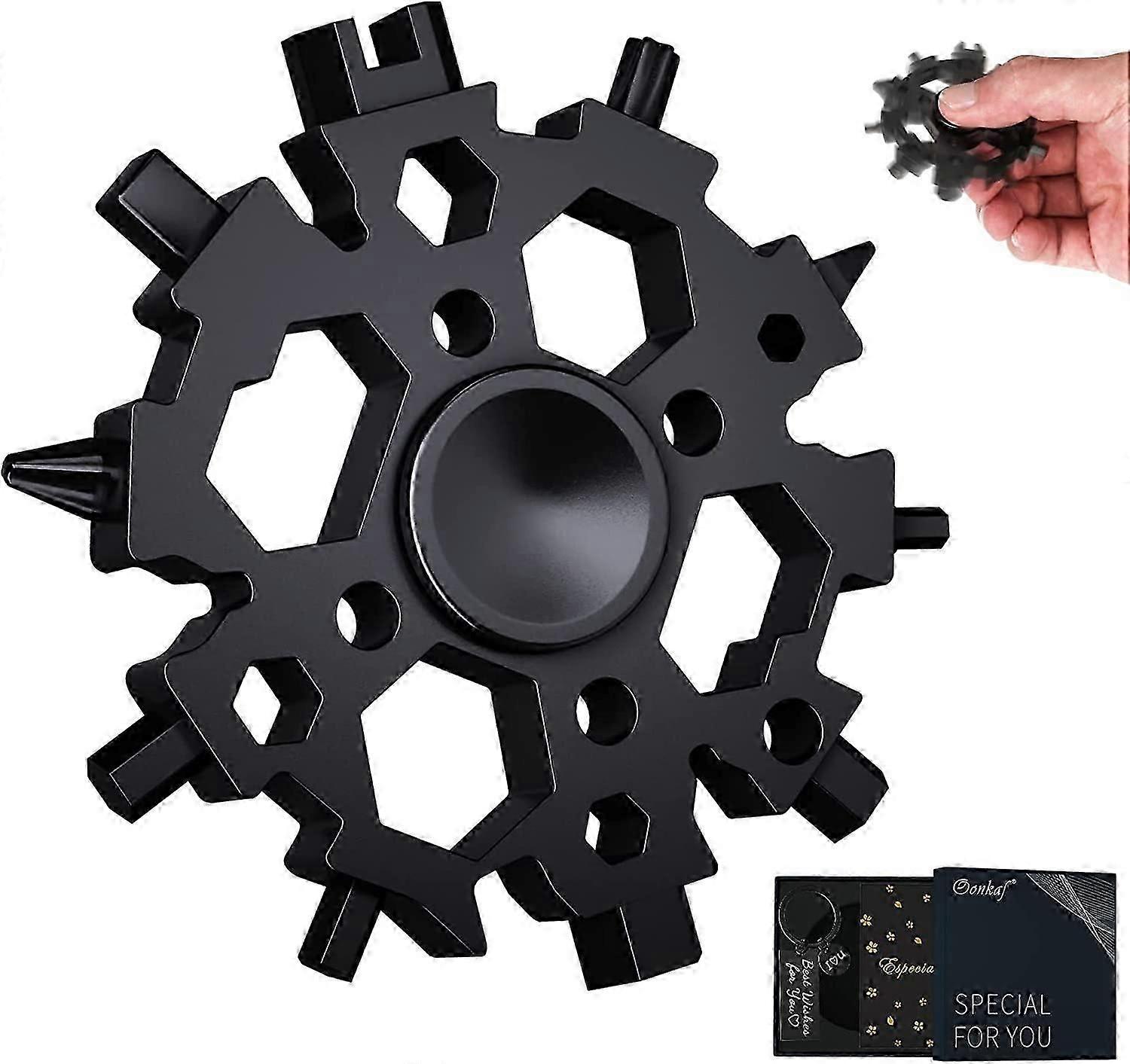 Men, 22 in 1 Snowflake Multitool as Christmas Stocking Stuffers for Kids, Teens, Adults, Dads, Husbands, Boyfriends, and GrandpasSilver