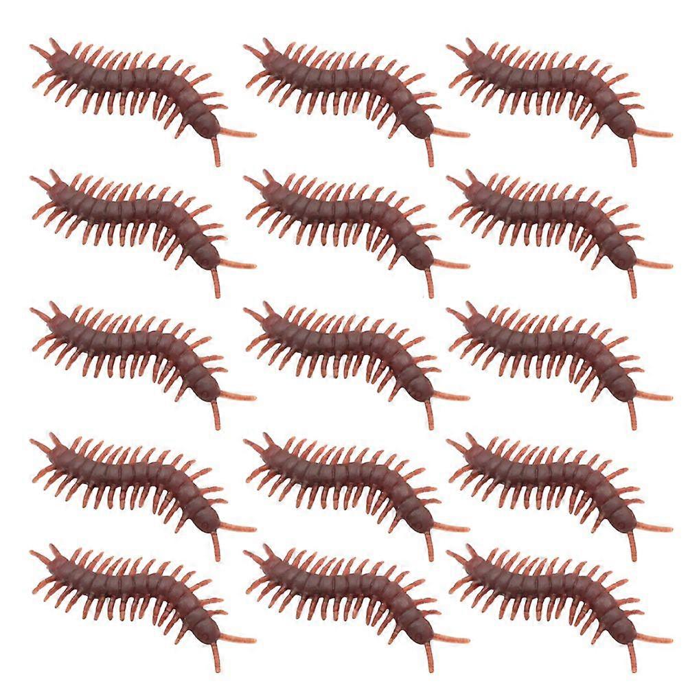 100 Teile / 1 Packung Gefälschte Tausendfüßler Knifflige Requisiten Simulation Tausendfüßler Requisite für Halloween April Scherz Unfug (Braun)
