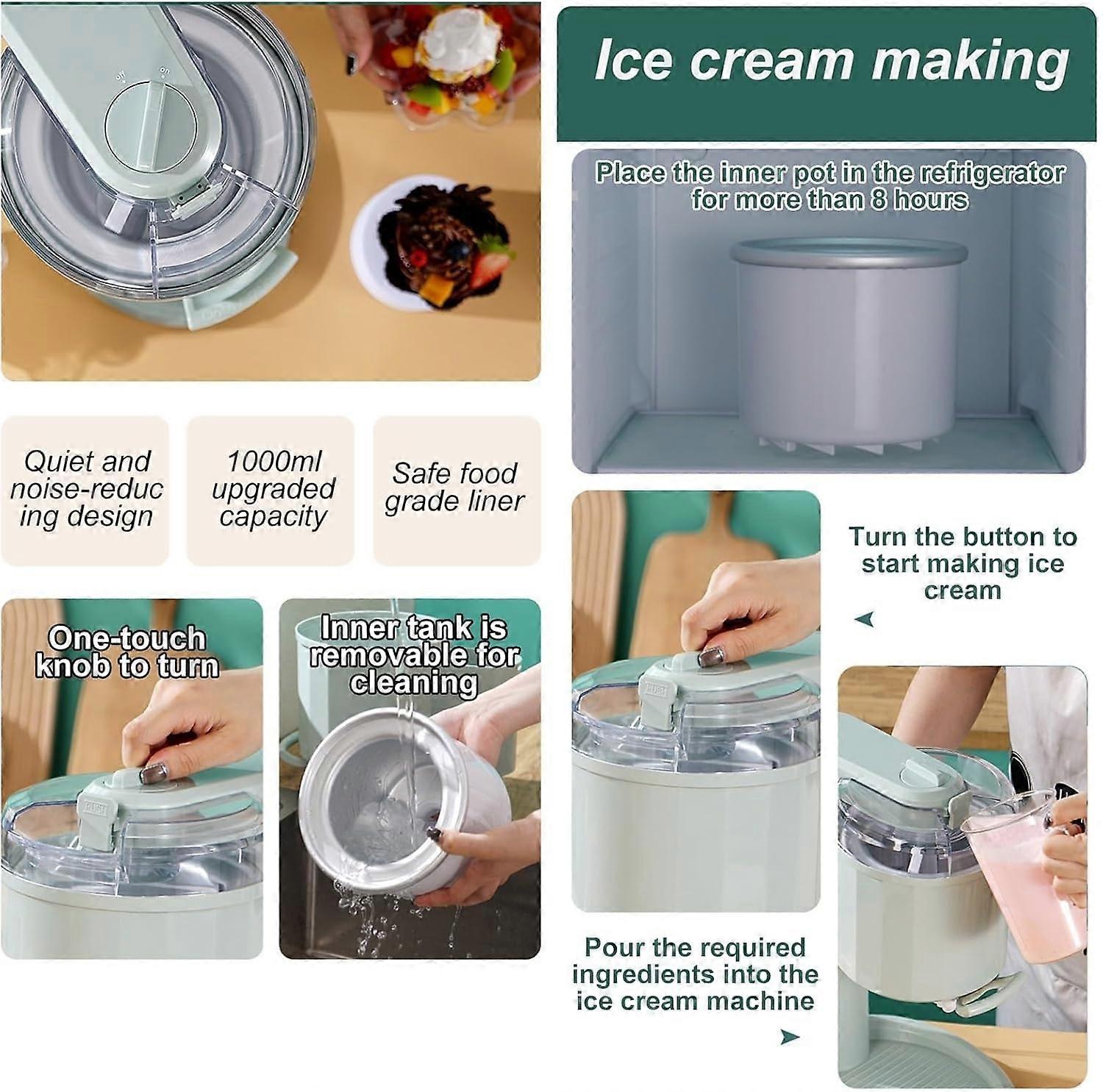 Mini Ice Cream Maker for Home and Bar Use, Easy to Operate, for Homemade Ice Cream