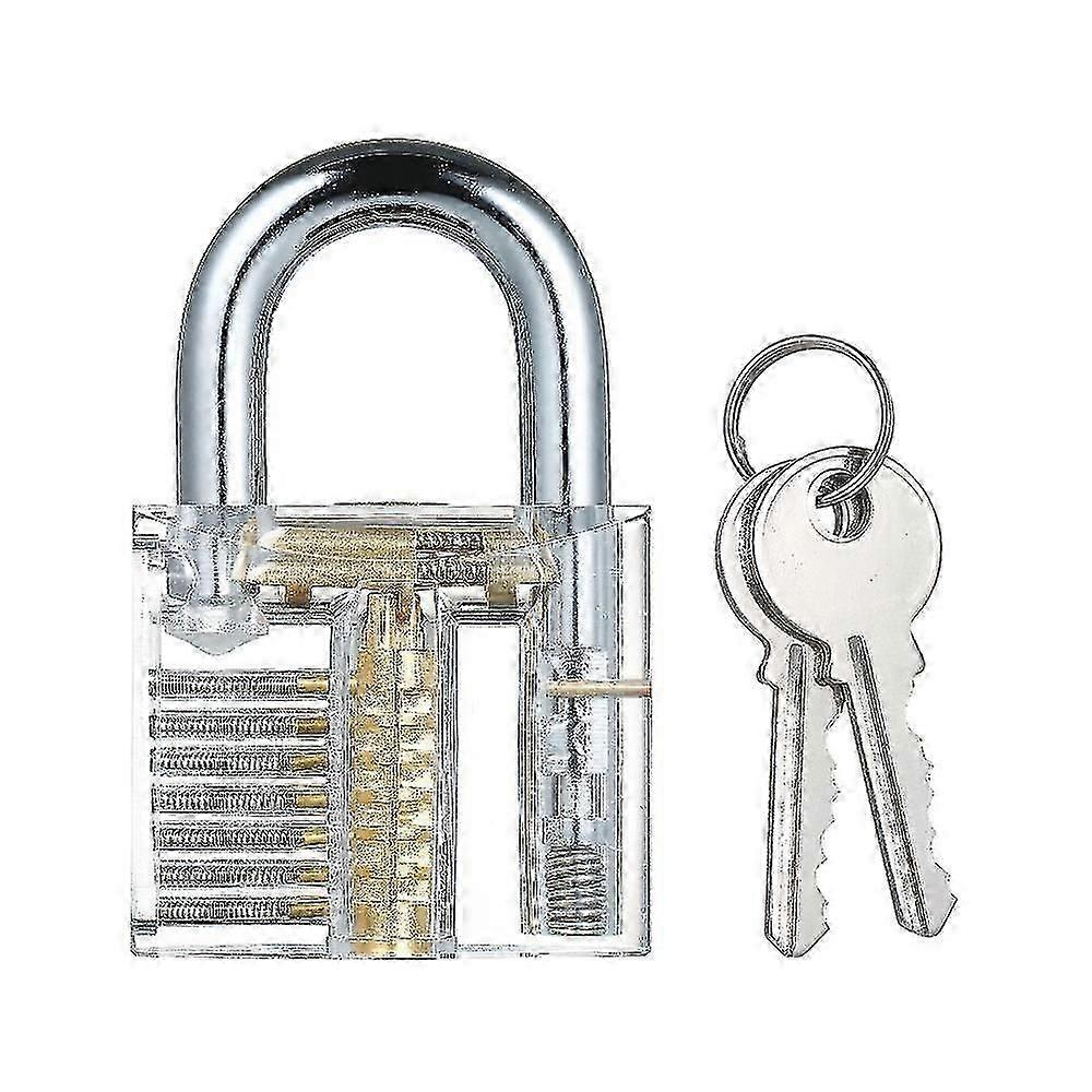 Transparent Practice Padlock for Lock Picking Training with 2 Keys