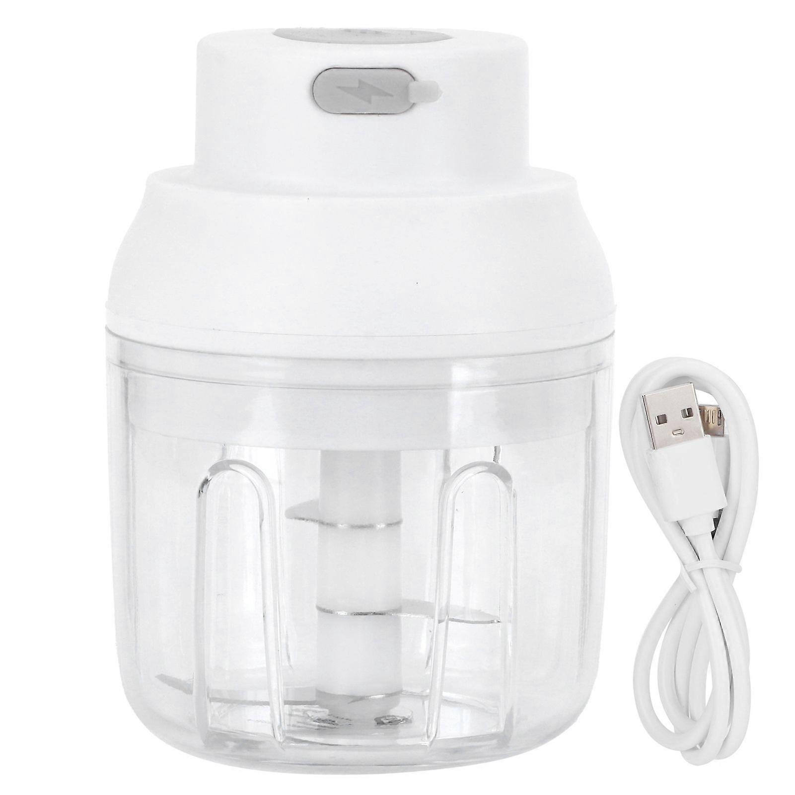 250ml Mini Vegetable Chopper Electric Garlic Crusher Kitchen Accessory White