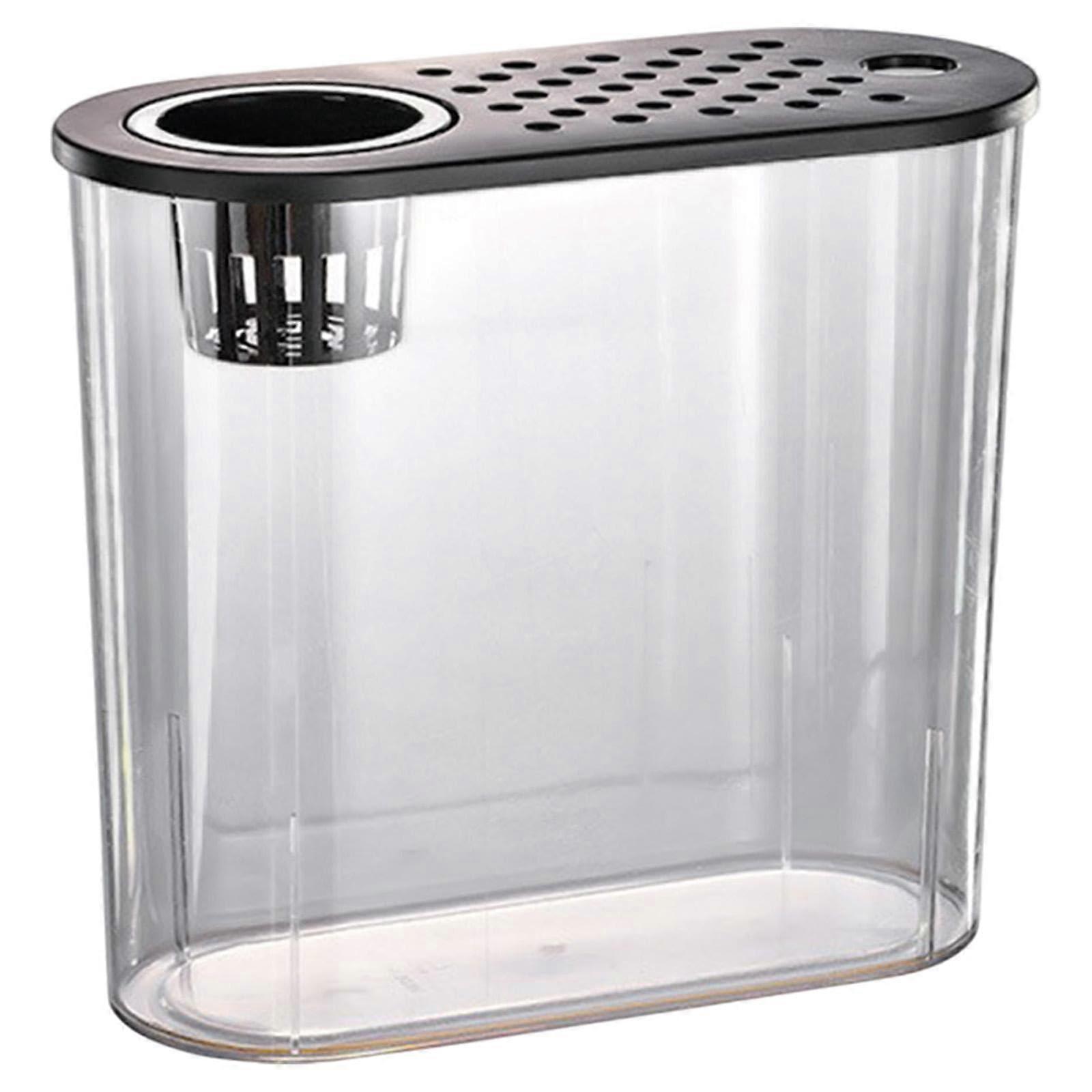 Tank Aquarium Bowl with Black Lid, Multiple Sizes Available, Durable Glass Material, Ideal for Freshwater Fish