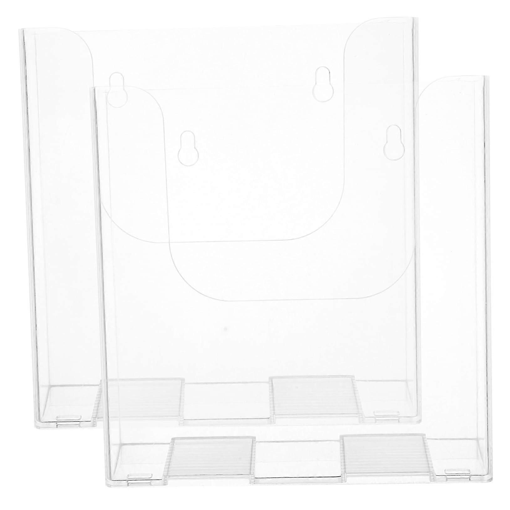 Elegant Acrylic Wallmounted Display Stand 2pcs A5 Size Holder Brochure Magazine Rack Office Paper Organizer Store Display