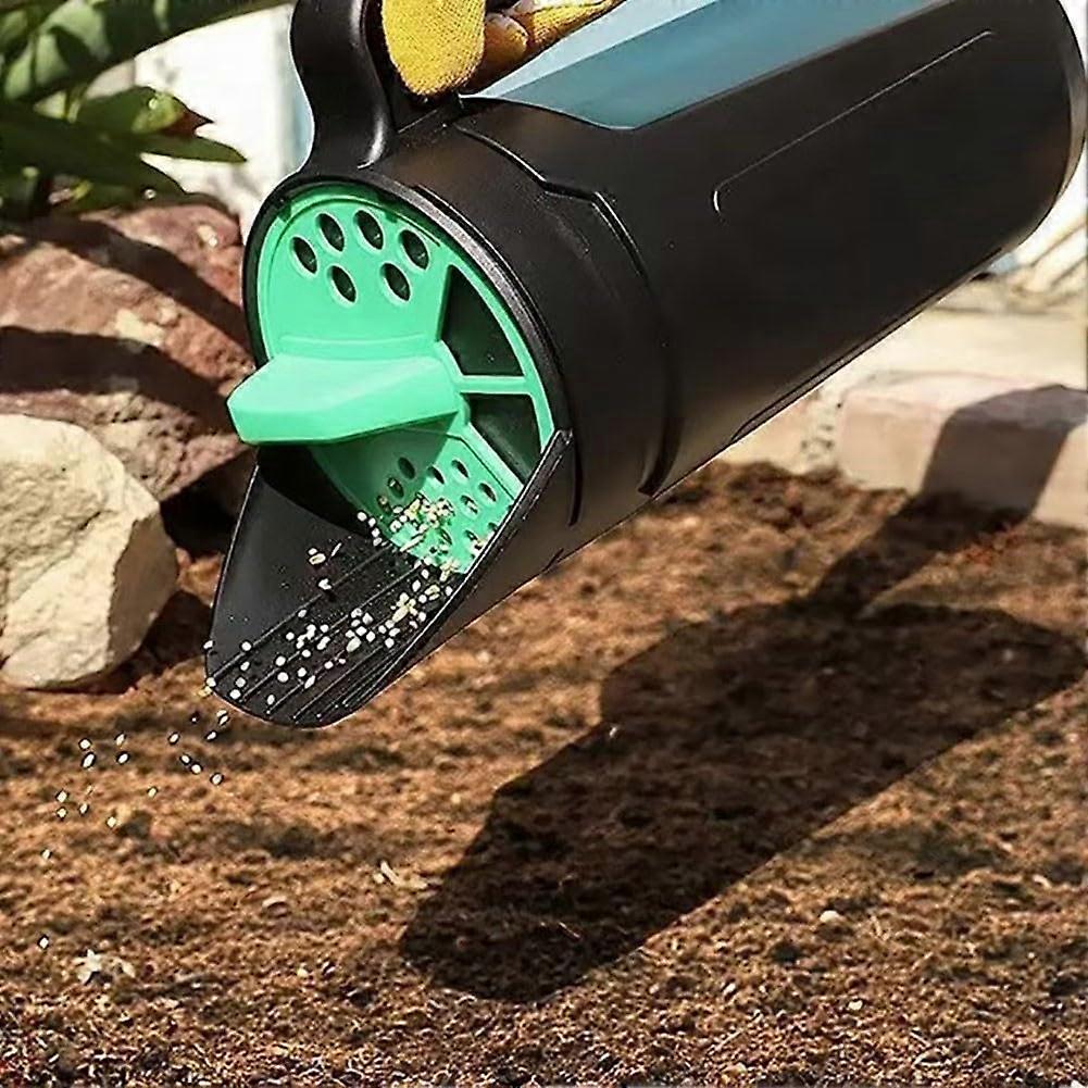 Multifunctional Garden Seed Spreader Salt Shaker for Lawn, Vegetable Sowing, Snow Salt Dispensing with Shovel Attachment