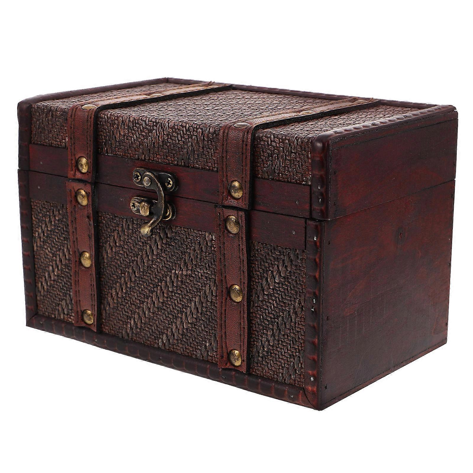 Vintage-Inspired Container, Woven Finish for Personal Item Management