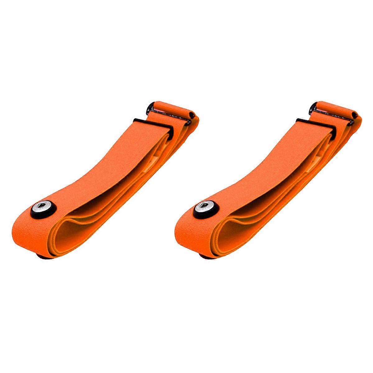 2X Heart Rate Belt Chest Strap for Mount Heart Rate Sensor Monitor Elastic Soft Strap Orange