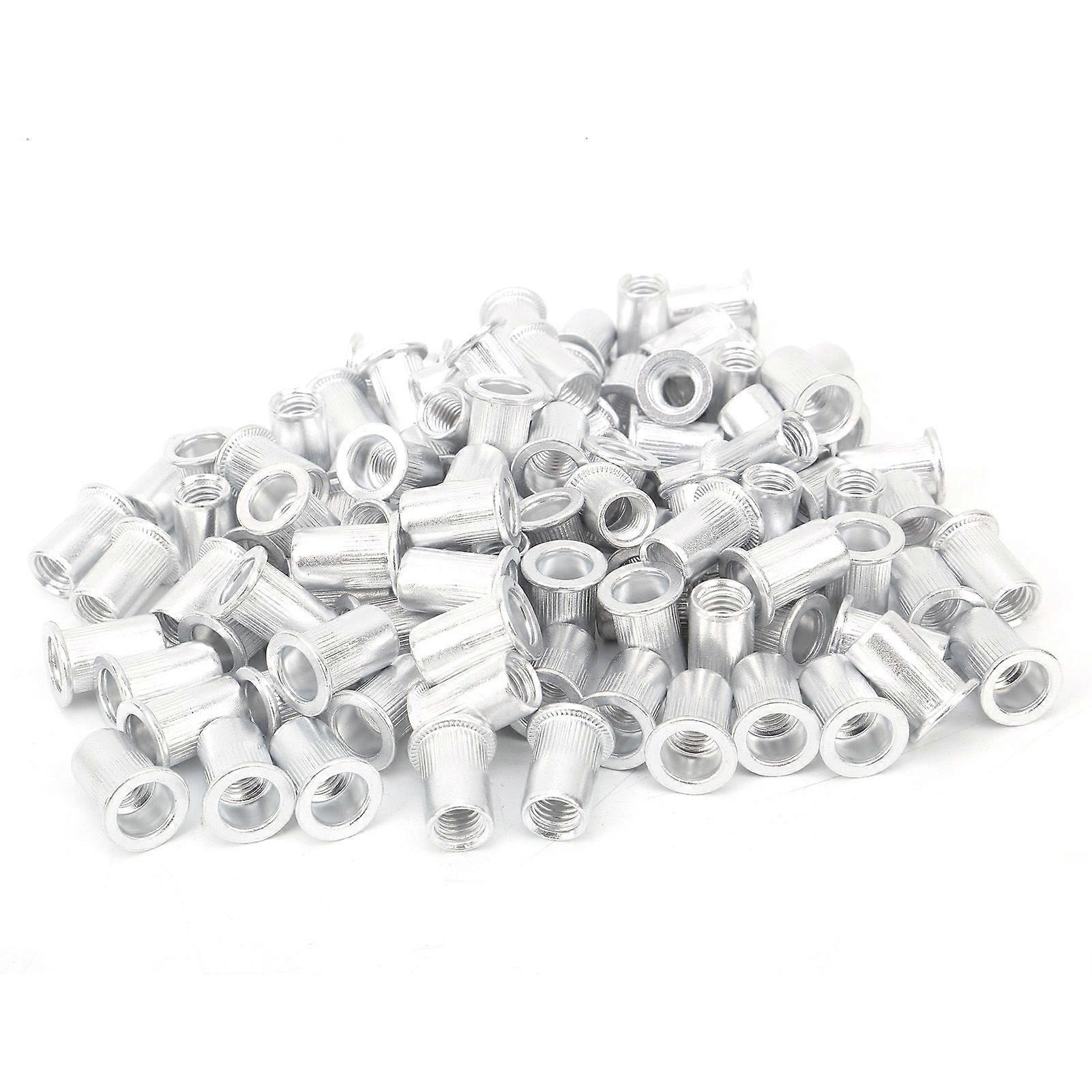 100Pcs Pull Riveting Nuts Aluminum Flat Head Vertical Hardware Accessories WJ30045M8