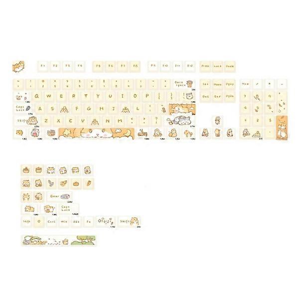 XDA Profile Keycaps Thick PBT Keycap Set for 131 Keys Cute Mouse Key Caps