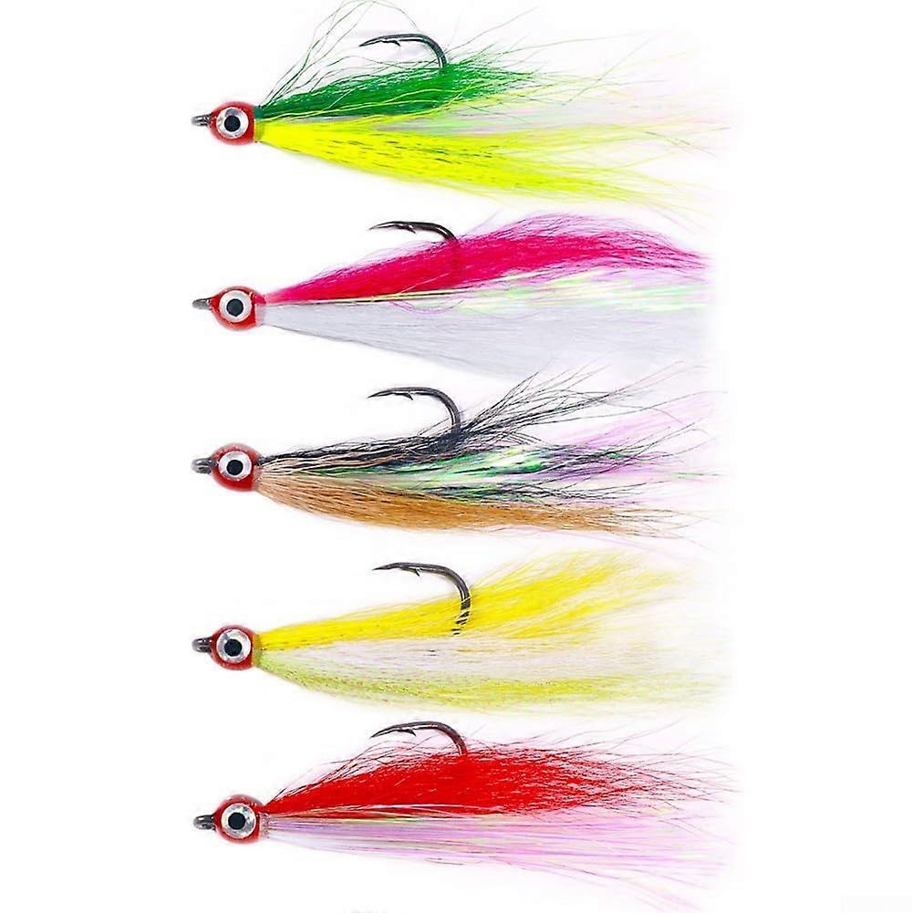 Bucktail Teaser Hooks For Flounder And Stripers, Saltwater Teasers, Multiple Size Options