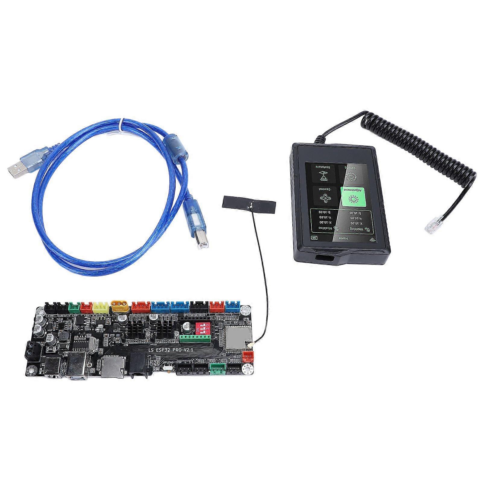 Engraving Machine Mainboard for MKS LS ESP32 PRO Dual Core 32 Bit Control Board Silent Driver with 3.5 Inch Touchscreen