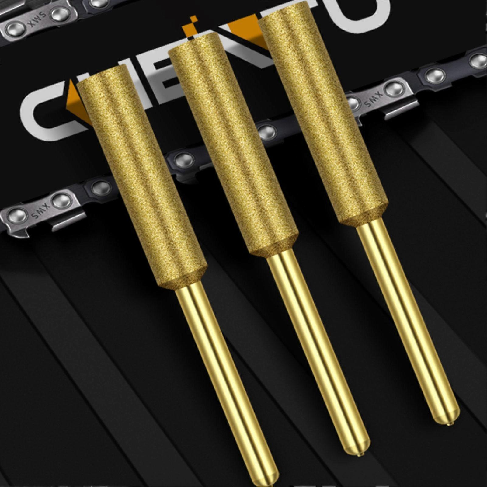 8Pcs Chainsaw Bits Titanium Plated Diamond Sharpener High Hardness Electric Chainsaw File