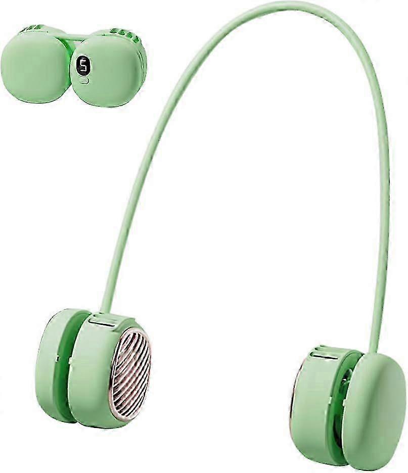 2025 Battery Powered Neck Fan That Blows Cold Air - Portable Hands-Free Bladeless Fan LCD Display, Adjustable 5 Speeds, Ultra Lightweight for Travel,