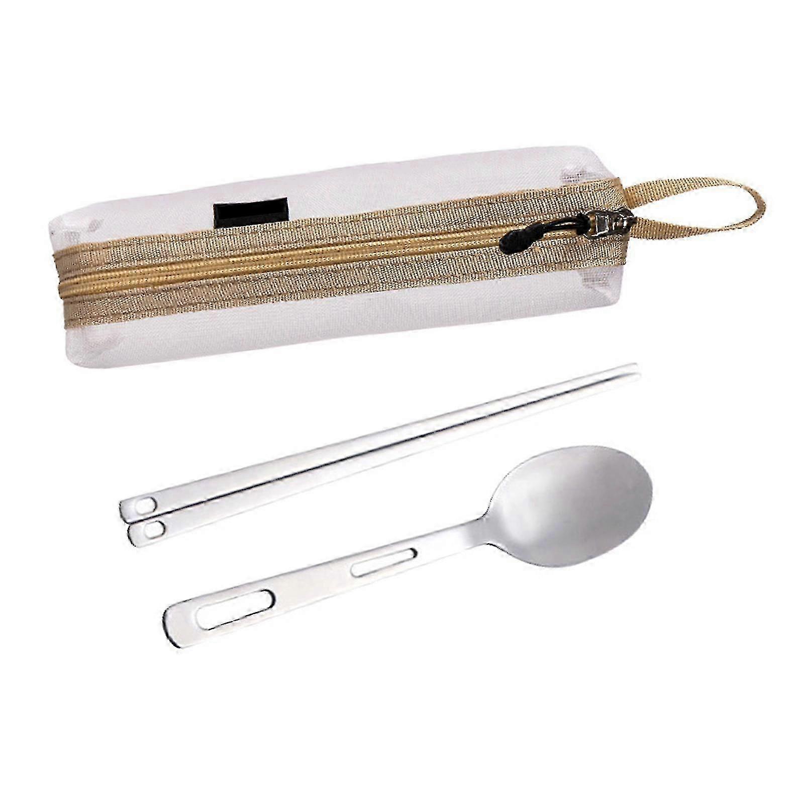 Camping Cutlery Set Cookware Reusable Camping Utensils for BBQ Picnic Hiking Black No Fork-Long Handle-White No Fork