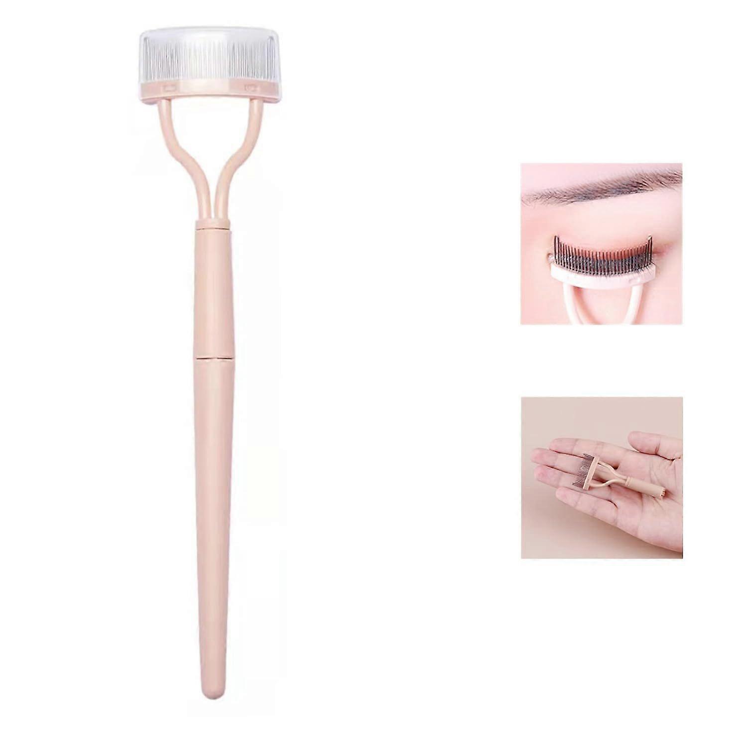 Pink eyelash comb, eyelash comb with protective cover, eyelash comb eyebrow brush