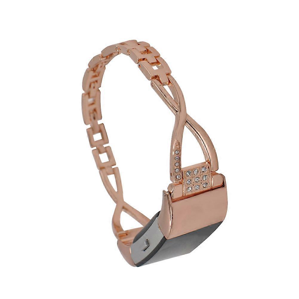 Stainless Steel Strap Metal Watch Shape Rose Golden Daily Use Replacement for Damaged Band 1Set