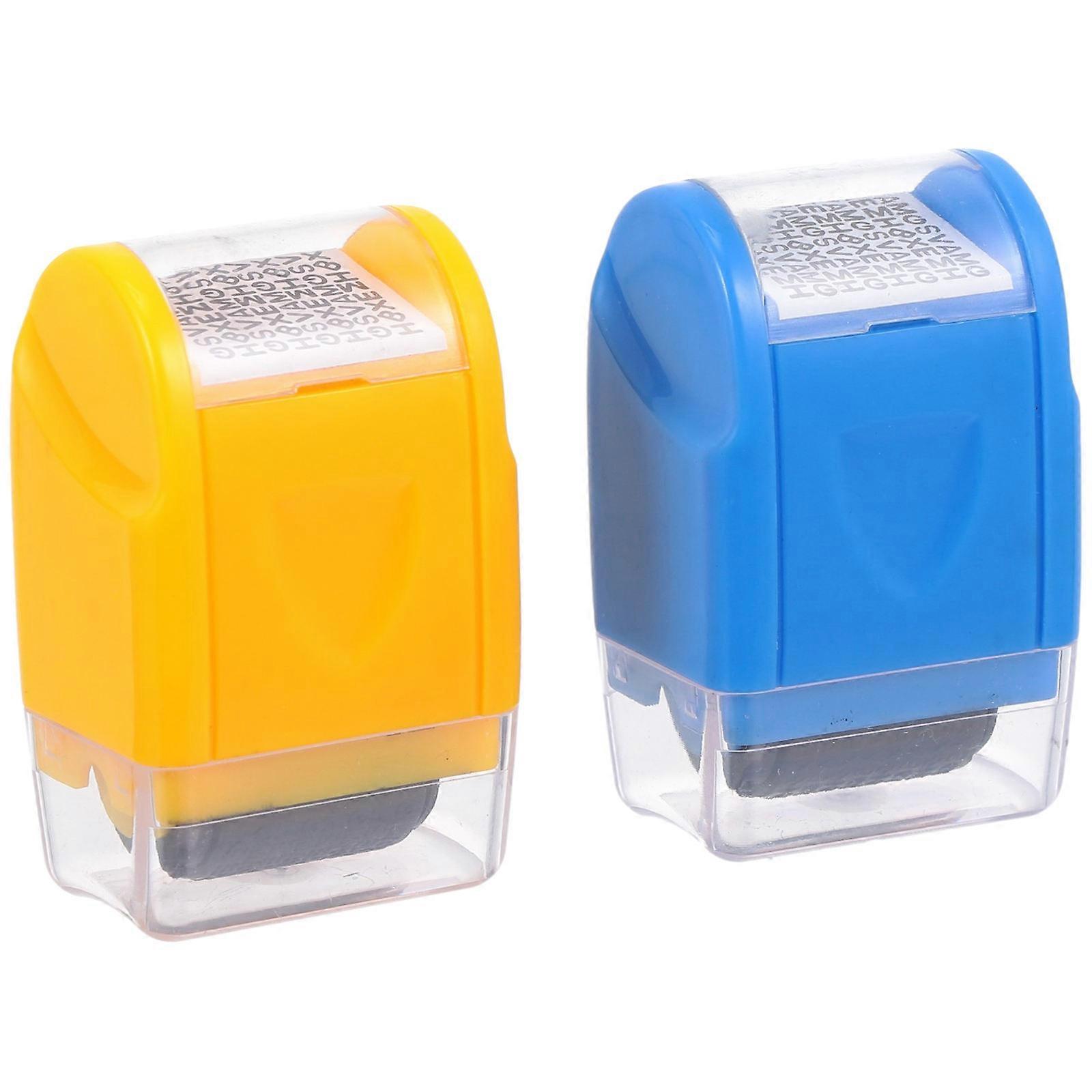 2pcs Compact Identity Guard Theft Prevention Stamps Hand Held Plastic