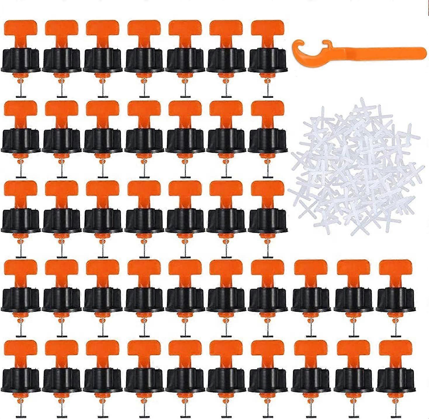 Tile Leveling System Kit with 50 Pieces Tile Leveling Spacers and 100 Pieces Tile Spacers