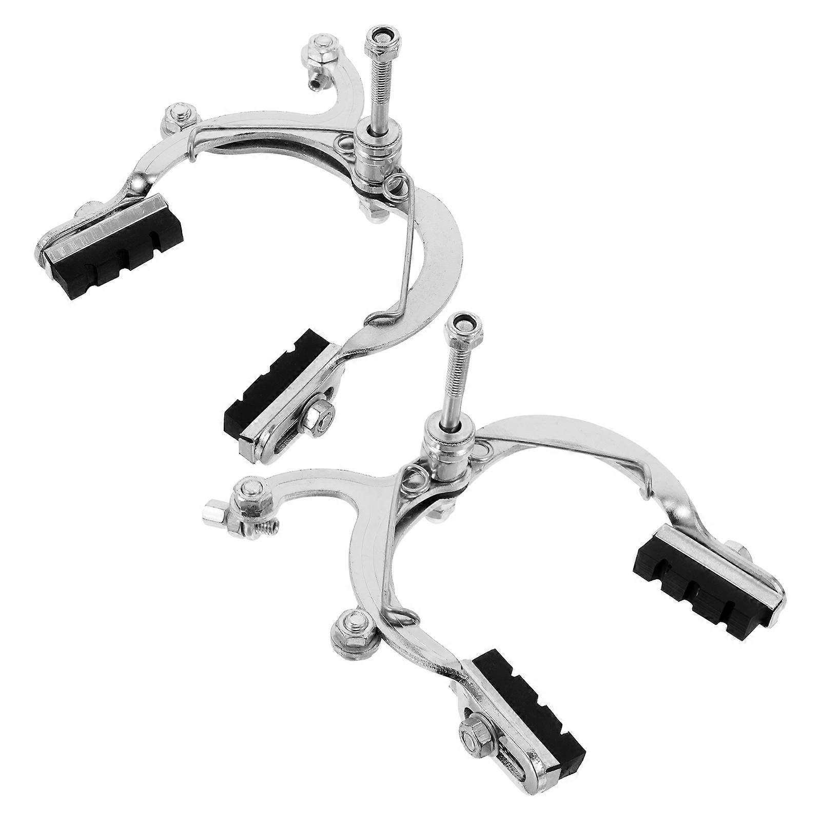 Durable Silver Bike Brakes Calipers with Precise Braking Function 2Pcs Set
