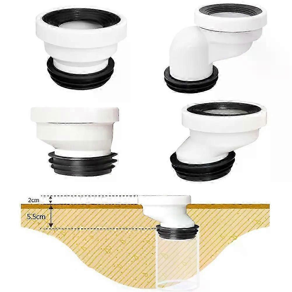 2/5/10cm Offset-Toilet WC Misaligned Pan Connector Shifter Bowl Smooth Soil Pipe PVC Straight Eccentric Drain Nozzle-Replacement