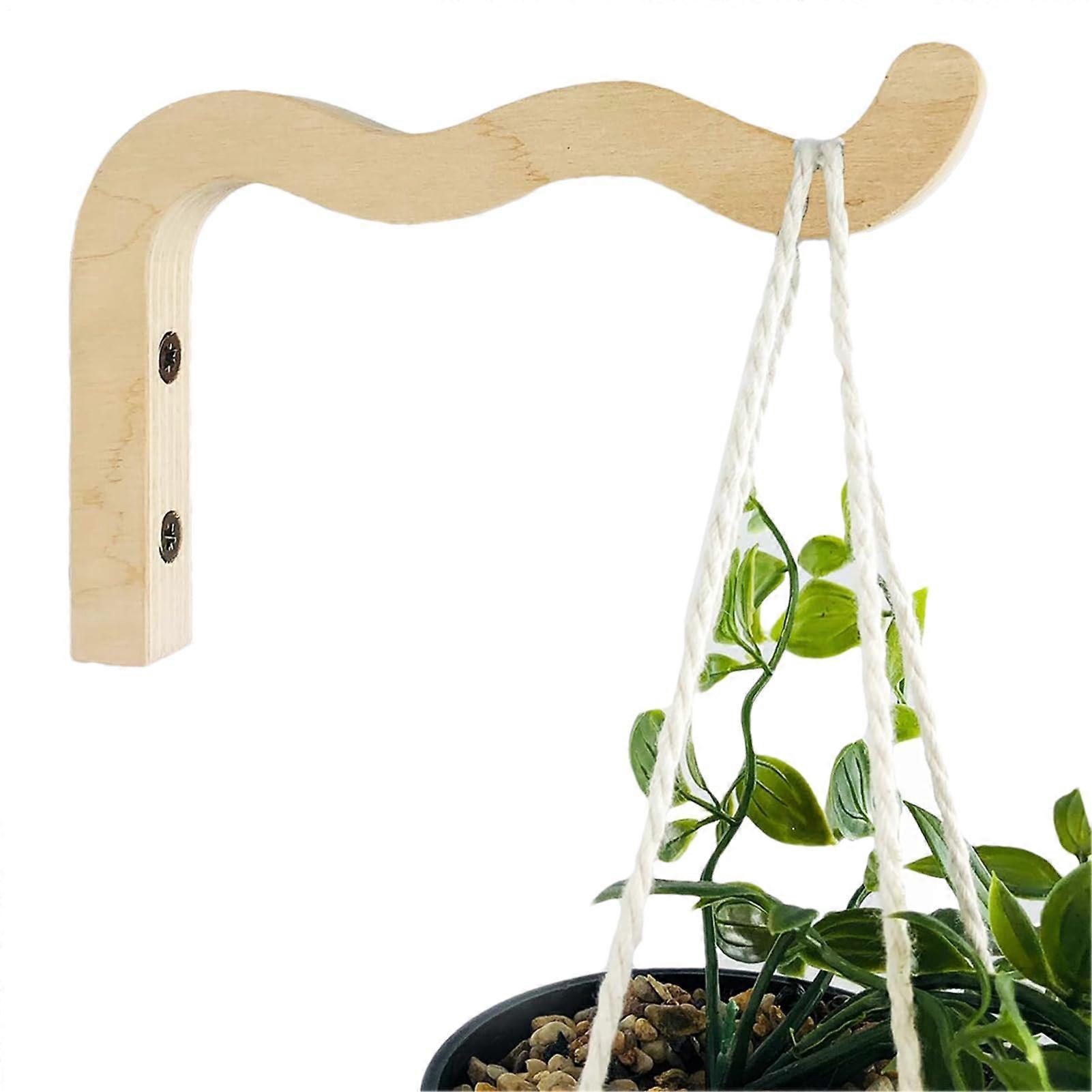 Hanging Plant Hook - Heavy Duty Wooden Wall Planter Hanger for Indoor Outdoor Use | Rustic Bracket for Pots, Feeders, Lanterns