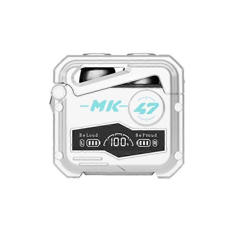 Gaming Wireless Earbuds Mecha Style Bluetooth 5.3 Stereo HiFi Sound Effect with HD Microphone(White)
