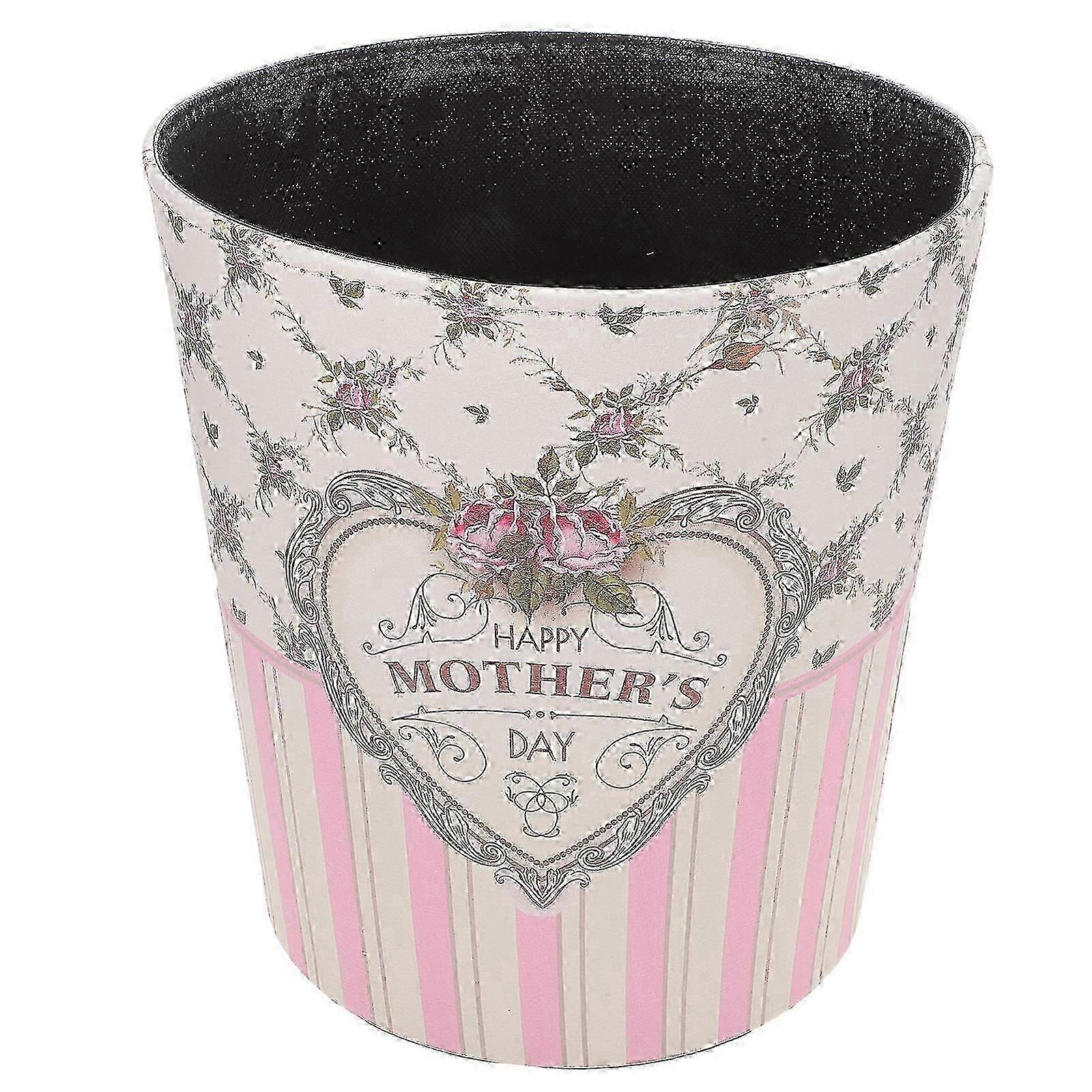 Decorative Waste Basket Rectangular PU ABS Material Large Capacity Study 1Pack