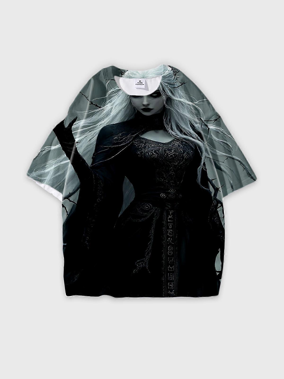 T-Shirt Short Sleeve Round Neck, Summer Casual Loose Graphic Tee, Unisex Pattern W1938