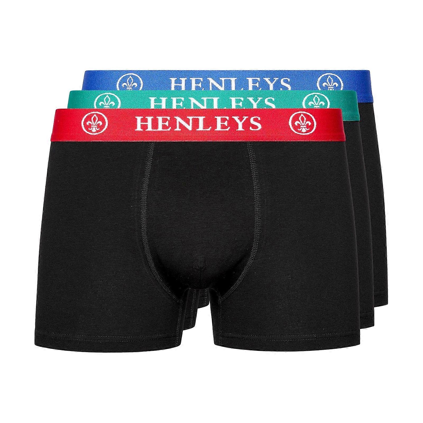 Henleys Primas Boxers 3pk Black 