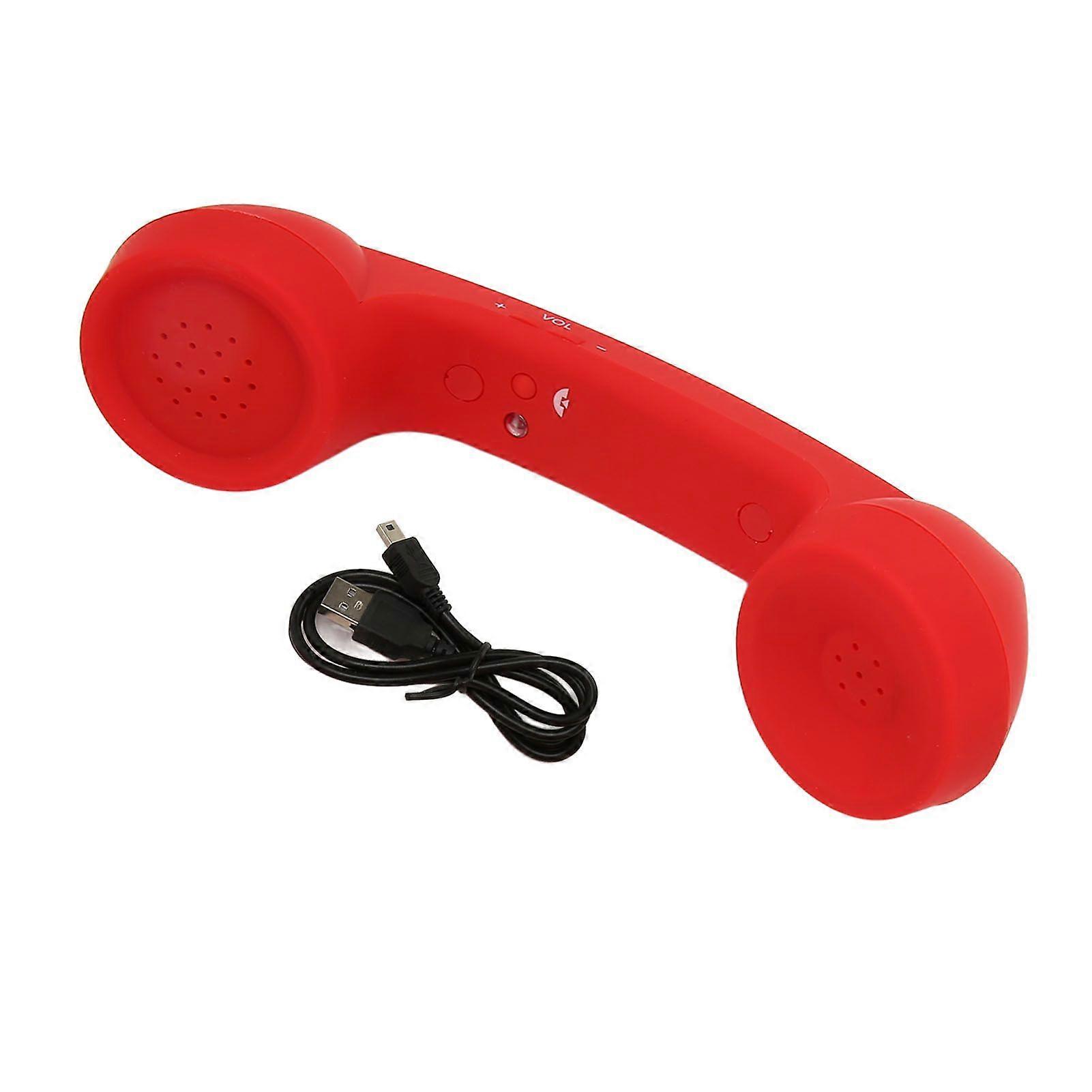Bluetooth Telephone Handset Retro Radiation Proof Rechargeable Wireless Mobile Phone Handset Receiver Red