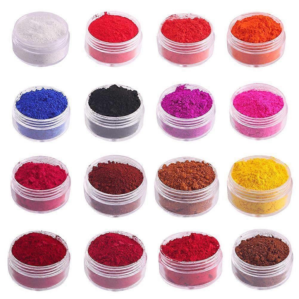 16 Colors Colorful DIY Lip Gloss Powder Material 1g Lipstick Base Handmade Natural Pigment Powder for Making Lip Glaze Lip Gloss