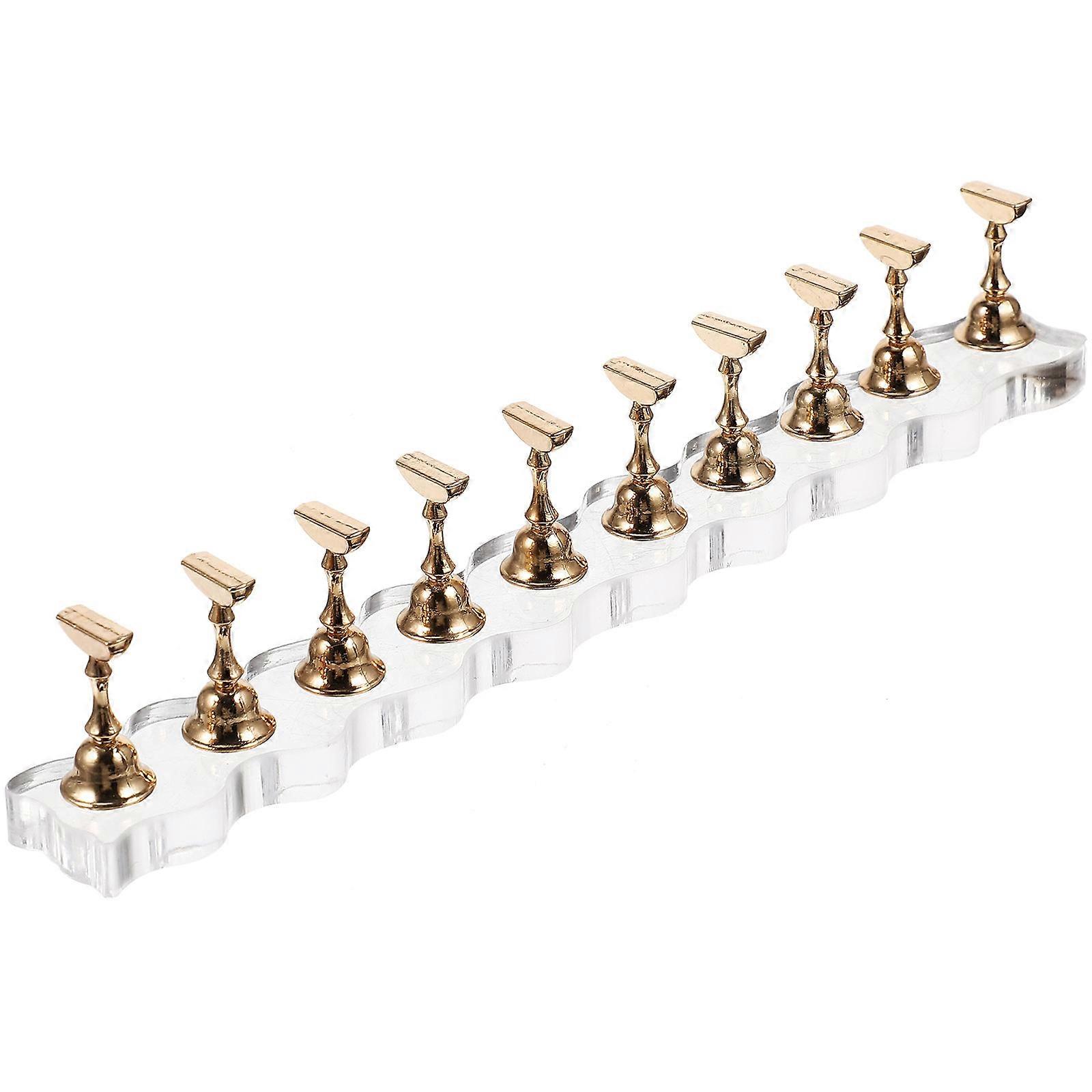 Creative Nail Holder for Manicure Practice 5Sets Golden Decorative Stands