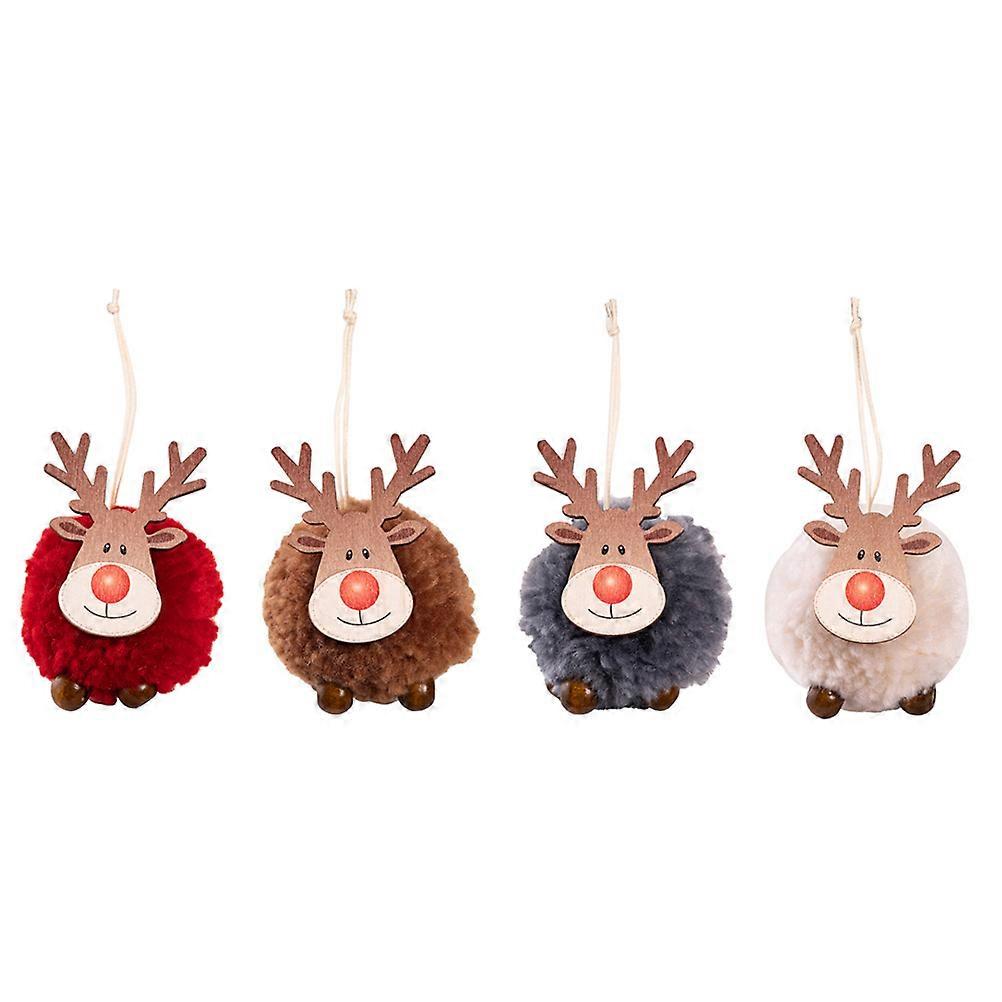 Hanging Elk Decor Christmas Tree Pendant Decorations Felt Material 8x6cm For Christmas 4Pcs