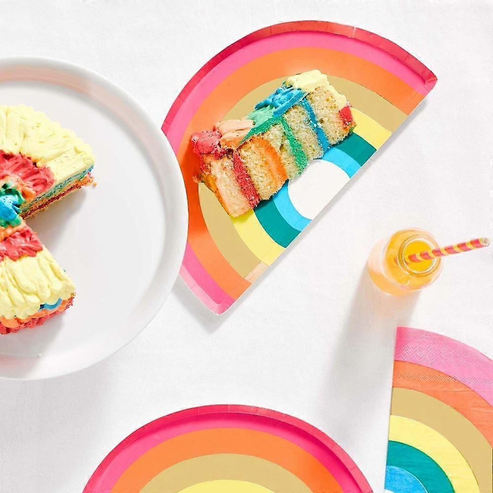 Birthday Brights Rainbow Shaped Paper Party Plates x 12