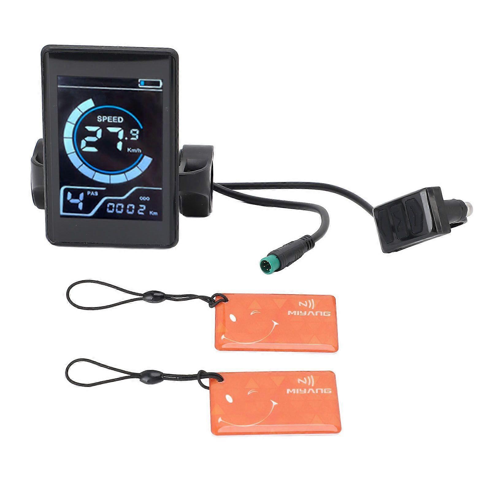 Cycling Display Meter with 2 NFC Cards 5 Pin Water Proof Inductive LCD Control Panel for Electric Bikes Scooters