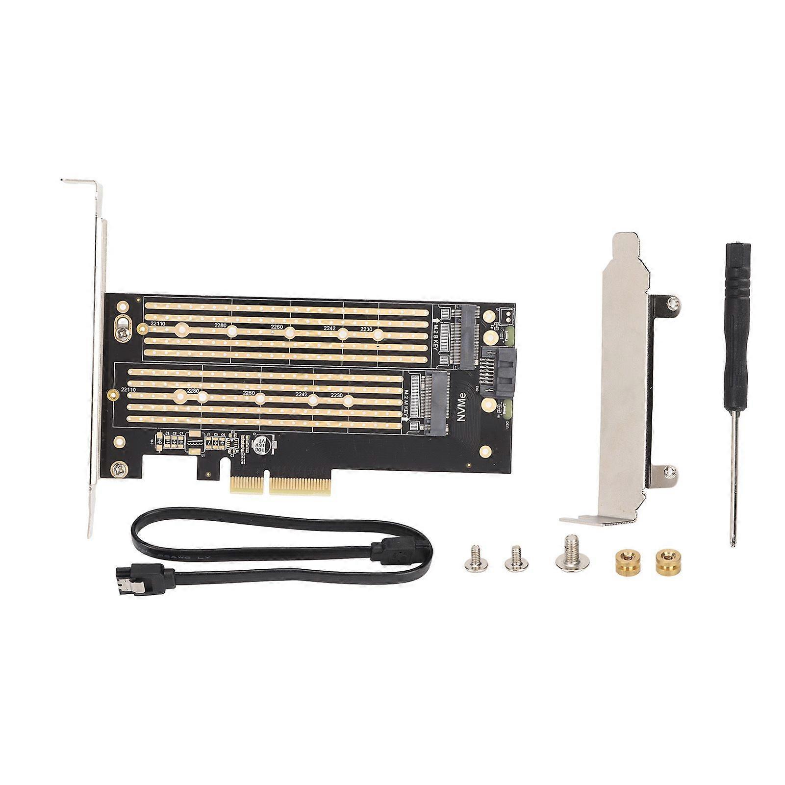 Adapter Card Dual M.2 SSD to PCIE 4X Expansion Card Hard Drive Reader Computer Accessories