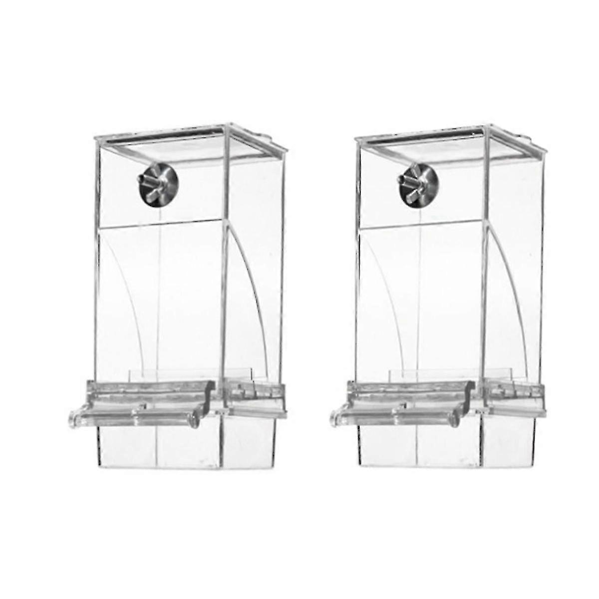 Automatic Transparent Bird Feeder, No Mess Automatic Bird Feeder Transparent Food Container Cage Dr