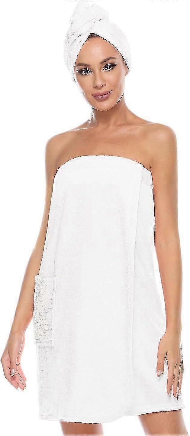 2025 Women's Adjustable Spa Bathrobe Wrap, White Plus Size for Post-Shower Comfort in the UK