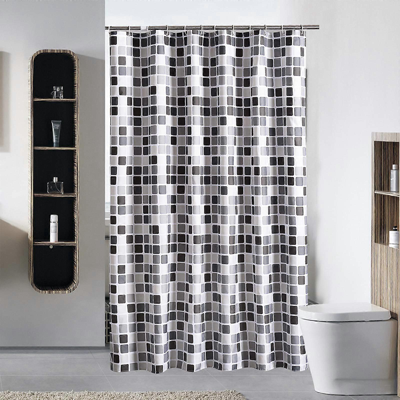 Shower Curtain Mosaic Pattern Thick MildewProof Polyester 200x200cm Bathroom Curtain 78.7in x 78.7in One Panel