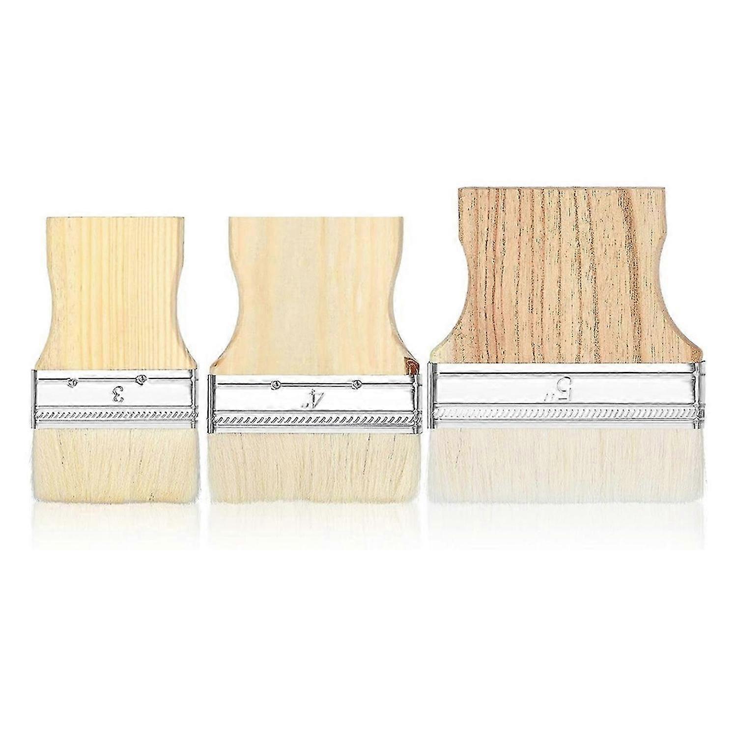 3 pcs Flat Paddle Paint Brush Set,Wide Paint Brush Large Paint Brush