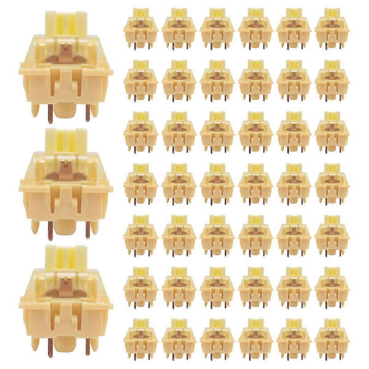 45Pcs V3 Pro Cream Yellow Switch 5 Pin 50gf Linear Switch with Dustproof Stem Compatible with for MX Mechanical Keyboard